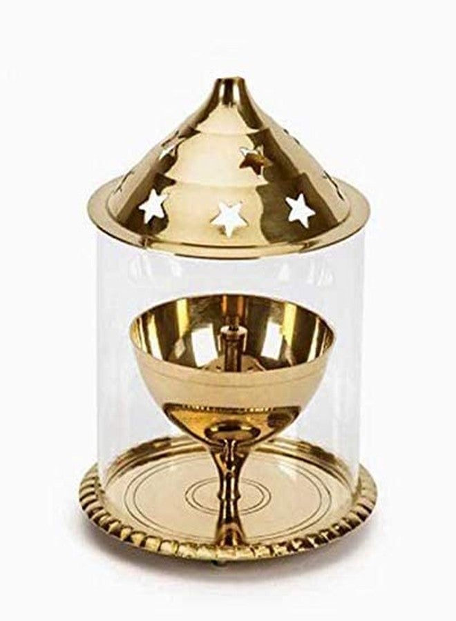 DXYZ Brass Golden Akhand Diya for Puja Festivals | Diwali | Durgapuja (13 cm) - Image 1